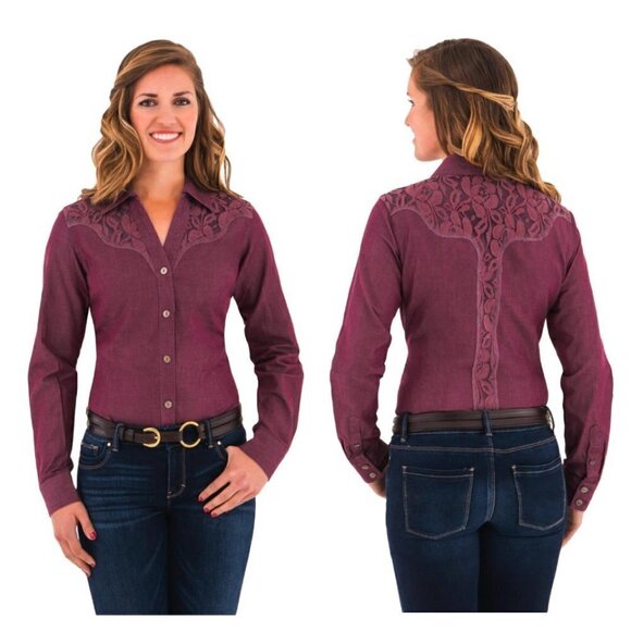 Noble Outfitters L/S Bluegrass Button Lace Overlay - Picture 1 of 8